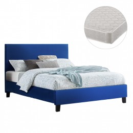 ΚΡΕΒΑΤΙ ΜΕ ΣΤΡΩΜΑ BECCA HM21283.07 ΜΠΛΕ ΒΕΛΟΥΔΟ--ΓΙΑ 150x200εκ