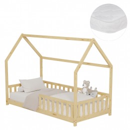 ΚΡΕΒΑΤΙ ΠΑΙΔΙΚΟ ΜΕ ΣΤΡΩΜΑ PHYLLIS HM21304 ΞΥΛΟ ΠΕΥΚΟΥ ΣΕ ΦΥΣΙΚΟ--ΣΤΡΩΜΑ 90x190εκ