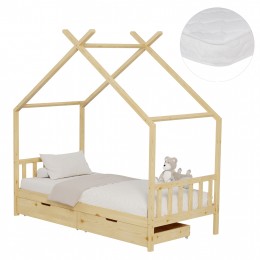 ΚΡΕΒΑΤΙ ΠΑΙΔΙΚΟ ΜΕ ΣΤΡΩΜΑ KLARICE HM21305 ΞΥΛΟ ΠΕΥΚΟΥ ΣΕ ΦΥΣΙΚΟ--ΣΤΡΩΜΑ 90x190εκ