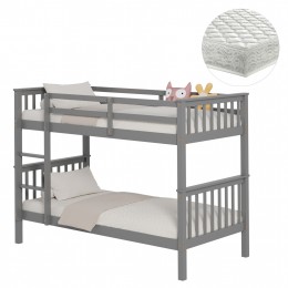 ΚΟΥΚΕΤΑ ΠΑΙΔΙΚΗ ΜΕ 2 ΣΤΡΩΜΑΤΑ LANTAI HM21307.02 ΞΥΛΟ ΠΕΥΚΟΥ ΓΚΡΙ--ΣΤΡΩΜΑΤΑ 90x190εκ