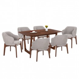 ΣΕΤ ΤΡΑΠΕΖΑΡΙΑΣ 7ΤΜΧ ABAI HM21338.02 ΤΡΑΠΕΖΙ ΑΠΟ MDF--ΚΑΡΕΚΛΕΣ ΜΕ ΜΠΟΥΚΛΕ ΥΦΑΣΜΑ