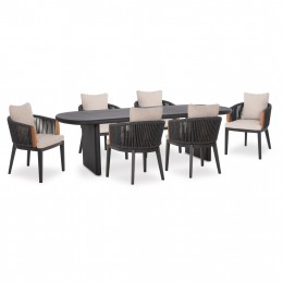 ΣΕΤ ΤΡΑΠΕΖΑΡΙΑΣ ΕΞ.ΧΩΡΟΥ 6Θ ABSOLUTION SM21351 ΓΚΡΙ ΑΛΟΥΜΙΝΙΟ-ΣΧΟΙΝΙ--ΜΠΕΖ OLEFIN