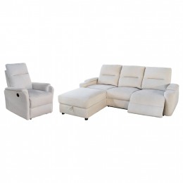 ΣΕΤ ΚΑΝΑΠΕΣ-ΠΟΛΥΘΡΟΝΑ RELAX SYNTHIA HM10735.01 ΜΠΕΖ ΥΦΑΣΜΑ-ΗΛΕΚΤΡΙΚΗ ΑΝΑΚΛΙΣΗ [L]