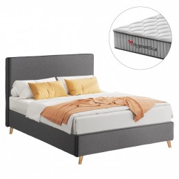 ΚΡΕΒΑΤΙ ΗΜΙΔΙΠΛΟ ΜΕ ΣΤΡΩΜΑ MAYLIN HM10758.03 ΓΚΡΙ ΥΦΑΣΜΑ--ΣΤΡΩΜΑ 120Χ200εκ