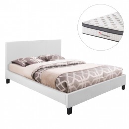 ΚΡΕΒΑΤΙ ΜΕ ΣΤΡΩΜΑ BECCA HM10803.01 ΛΕΥΚΟ PU--ΓΙΑ 150x200εκ