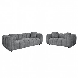 ΣΕΤ ΣΑΛΟΝΙ 3Θ & 2Θ LYKKE HM10812.01 ΓΚΡΙ ΥΦΑΣΜΑ