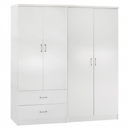 ΝΤΟΥΛΑΠΑ 4-ΦΥΛΛΗ ΜΕ 2 ΣΥΡΤΑΡΙΑ JENNA HM11351.05 ΜΕΛΑΜΙΝΗ ΣΕ ΛΕΥΚΟ 160x43x181Υ