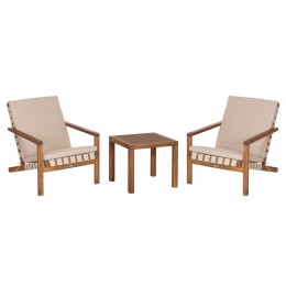 LOUNGE ΣΕΤ ΕΞ.ΧΩΡΟΥ 3ΤΜΧ DAME HM10982 ΞΥΛΟ ΑΚΑΚΙΑΣ--ΣΧΟΙΝΙ STRAP & ΜΑΞΙΛΑΡΙΑ ΣΕ ΜΠΕΖ