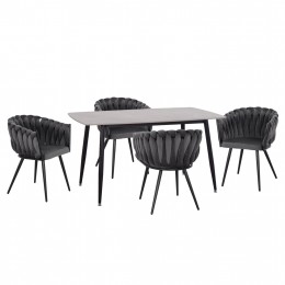 ΣΕΤ ΤΡΑΠΕΖΑΡΙΑΣ 5ΤΜΧ RAVEN HM12116.01 ΚΕΡΑΜΙΚΟ TOP ΓΚΡΙ ΜΑΡΜΑΡΟ--ΓΚΡΙ ΒΕΛΟΥΔΟ