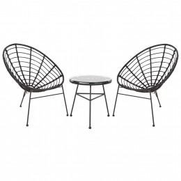 ΣΕΤ ΕΞΩΤΕΡΙΚΟΥ ΧΩΡΟΥ 3ΤΜΧ ALLEGRA HM21047.12 ΜΑΥΡΟ ΣΥΝΘ.RATTAN & ΜΕΤΑΛΛΟ