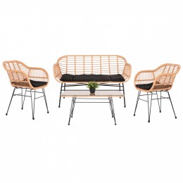 ΣΕΤ ΣΑΛΟΝΙ ΕΞΩΤΕΡΙΚΟΥ ΧΩΡΟΥ 4ΤΜΧ ALLEGRA HM21052 WICKER-ΜΕΤΑΛΛΟ 9996791
