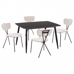 ΣΕΤ ΤΡΑΠΕΖΑΡΙΑΣ 5ΤΜΧ RAVEN HM21067.02 ΚΕΡΑΜΙΚΟ TOP ΜΑΥΡΟ ΜΑΡΜΑΡΟ--ΜΕΤΑΛΛΟ