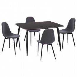 ΣΕΤ ΤΡΑΠΕΖΑΡΙΑΣ 5ΤΜΧ RAVEN HM21068.02 ΚΕΡΑΜΙΚΟ TOP ΜΑΥΡΟ ΜΑΡΜΑΡΟ--ΓΚΡΙ ΥΦΑΣΜΑ