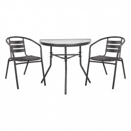 ΣΕΤ ΕΞΩΤ.ΧΩΡΟΥ 3ΤΜΧ LAURA HM21112 ΤΡΑΠΕΖΙ ΗΜΙΚΥΚΛΙΚΟ & 2 ΠΟΛΥΘΡΟΝΕΣ- ΓΚΡΙ 9996908