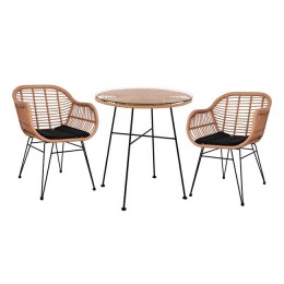 ΣΕΤ 3ΤΜΧ ALLEGRA WICKER ΜΕ ΤΡΑΠΕΖΙ Φ70Χ74Υ ΜΠΕΖ & ΜΑΥΡΟ ΧΡΩΜΑ HM10476 9997253
