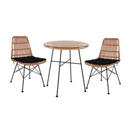 ΣΕΤ ΕΞΩΤΕΡΙΚΟΥ ΧΩΡΟΥ 3ΤΜΧ ALLEGRA HM10477 WICKER ΜΠΕΖ-ΜΕΤΑΛΛΟ ΜΑΥΡΟ 9997254