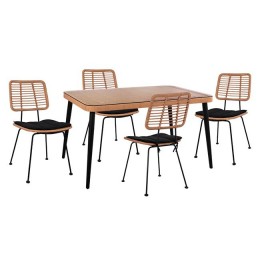 ΣΕΤ 5ΤΜΧ ALLEGRA WICKER ΜΕ ΤΡΑΠΕΖΙ 140X80Χ78Υ ΜΠΕΖ & ΜΑΥΡΟ ΧΡΩΜΑ HM10492 9997269