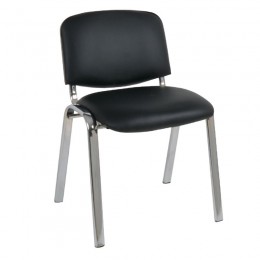 SIGMA Καρέκλα Γραφείου Επισκέπτη 57x57x79cm, Μέταλλο Χρώμιο PVC Μαύρο ΕΟ550,10