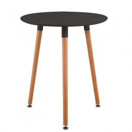 ART Τραπέζι Οξιά Φυσικό, Φ60 H.70cm MDF  Μαύρο Ε7089,2