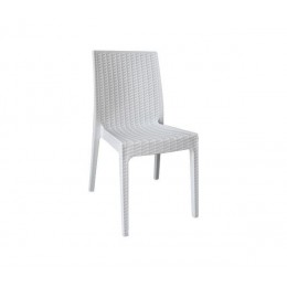DAFNE Καρέκλα Τραπεζαρίας Κήπου Στοιβαζόμενη, 46x55x85cm PP Rattan Look UV Protection, Άσπρο Ε328,1