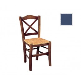 METRO Καρέκλα Οξιά Βαφή Εμποτισμού Μπλε, Κάθισμα Ψάθα