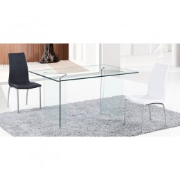 GLASSER Τραπέζι - Γραφείο 150x90x75cm Διάφανο Γυαλί 12mm