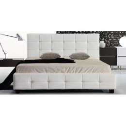 FIDEL Κρεβάτι Διπλό 168x215x107cm για Στρώμα 160x200cm, PU Άσπρο Ε8053,1