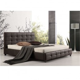 FIDEL Κρεβάτι Διπλό 168x215x107cm για Στρώμα 160x200cm, PU Σκούρο Καφέ Ε8053,2