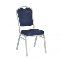 HILTON Καρέκλα Μέταλλο Βαφή Silver, 44x55x93cm Ύφασμα Μπλε ΕΜ513,3