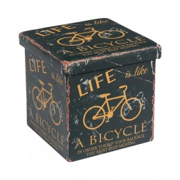 ORION Σκαμπό Αποθηκευτικό - Βοηθητικό, 38x38x38cm PU Deco Bike Ε7044,4