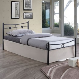 DUGAN Κρεβάτι Μονό 96x205x83cm, για Στρώμα 90x200cm, Μέταλλο Βαφή Μαύρο Ε8068