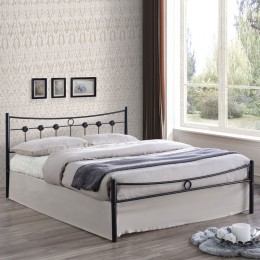 DUGAN Κρεβάτι Διπλό 156x205x83cm, για Στρώμα 150x200cm, Μέταλλο Βαφή Μαύρο Ε8069