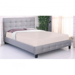 FIDEL Κρεβάτι Διπλό 168x215x107cm για Στρώμα 160x200cm, Ύφασμα Γκρι Ε8053,4