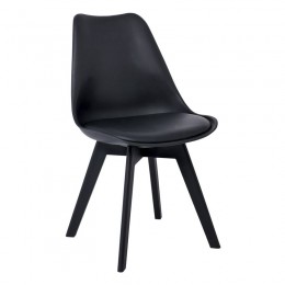 MARTIN-II Καρέκλα PP Μαύρη, 49x56x83cm Μονταρισμένη Ταπετσαρία ΕΜ137,2