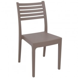 OLIMPIA Καρέκλα Τραπεζαρίας Κήπου Στοιβαζόμενη, 46x52x86cm PP - UV Protection, Απόχρωση Tortora Ε345,4