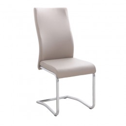 BENSON Καρέκλα Μέταλλο Χρώμιο, 46x52x97cm PVC Cappuccino ΕΜ931,2