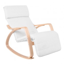 HAMILTON Super Relax Πολυθρόνα Σαλονιού - Καθιστικού, 67x105x90cm Σημύδα, Ύφασμα Άσπρο Ε7157,1