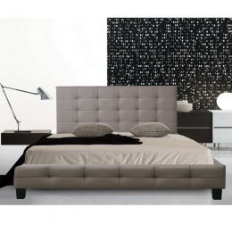 FIDEL Κρεβάτι Διπλό 168x215x107cm για Στρώμα 160x200cm, PU Απόχρωση Cappuccino Ε8053,3