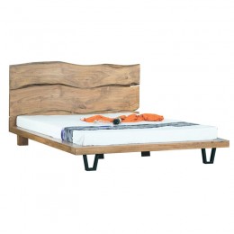 ROYAL Κρεβάτι Διπλό, 184x216x106cm για Στρώμα 160x200cm, Μέταλλο Βαφή Μαύρο, Ξύλο Ακακία Φυσικό ΕΑ7014