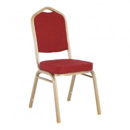 HILTON Καρέκλα Μέταλλο Βαφή Light Gold, 44x55x93cm Ύφασμα Κόκκινο ΕΜ513,5