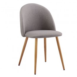 BELLA Καρέκλα Τραπεζαρίας, Μέταλλο Βαφή Φυσικό, 50x56x80cm Ύφασμα Απόχρωση Sand Grey ΕΜ762,1