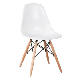 ART Wood Καρέκλα 46x52x82cm Ξύλο - PP Άσπρο ΕΜ123,1W