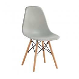 ART Wood Καρέκλα Τραπεζαρίας Κουζίνας 46x52x82cm Ξύλο - PP Γκρι ΕΜ123,01W
