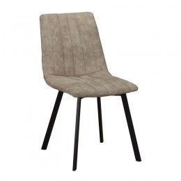 BETTY Καρέκλα Μέταλλο Βαφή Μαύρο, 45x60x87cm Ύφασμα Suede Μπεζ ΕΜ791,3
