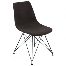 PANTON Καρέκλα Μέταλλο Βαφή Μαύρη, 43x57x81cm PU Vintage Black ΕΜ777,3