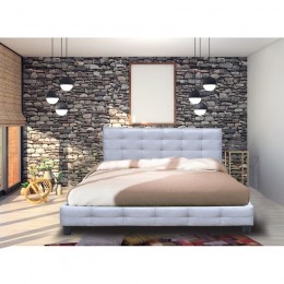 FIDEL Κρεβάτι Διπλό 188x215x107cm για Στρώμα 180x200cm, Ύφασμα Γκρι Ε8050,4
