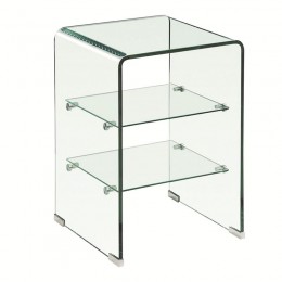 GLASSER Κομοδίνο 40x40x60cm Clear  2 Ράφια - Γυαλί 10mm / 5mm ΕΜ729,1