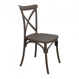 DESTINY Καρέκλα Πολυπροπυλένιο (PP), 48x51x90cm Απόχρωση Καφέ Mocha, Στοιβαζόμενη Ε377,3