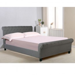 HARMONY Κρεβάτι Διπλό 169x240x104cm για Στρώμα 160x200cm, Ύφασμα Γκρι Ε8052,4