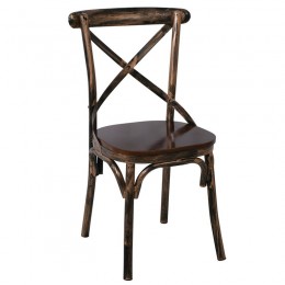MARLIN Wood Καρέκλα, 52x46x91cm Μέταλλο Βαφή Black Gold Ε5160,1
